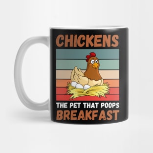 Chickens The Pet That Poops Breakfast, Funny Chicken Mug